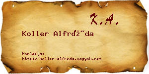Koller Alfréda névjegykártya